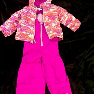 Columbia Snow bib and Snow jacket 3t girls